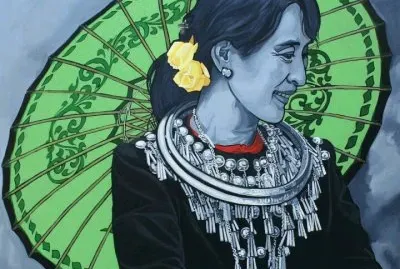 Mrs Aung San Suu Kyi , art from Myanmar