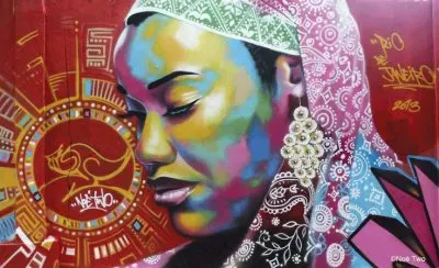 Street art in favela Vidigal  Rio  Brasil