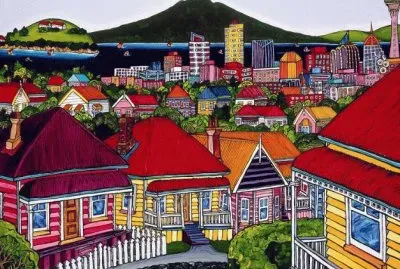 Auckland Harbour from Ponsoby by Fiona Whyte