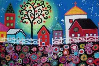 Town Flowers and Barn Houses