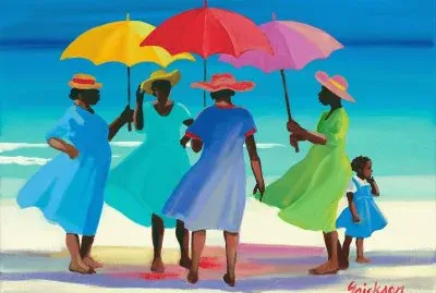 Meeting on a windy Beach jigsaw puzzle