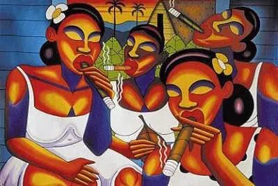 Smoking Cuban cigars