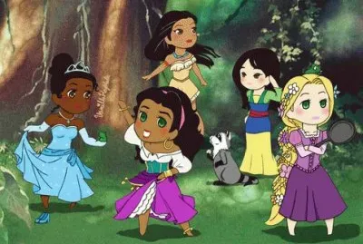 Tiana Esmeralda Pocahontas Mulan Rapunzel