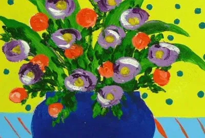 Red and Purple Flowers by Linda Thompson