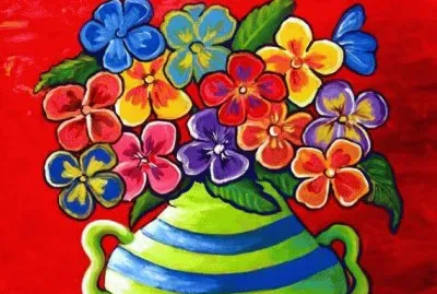 Pansies in a Vase