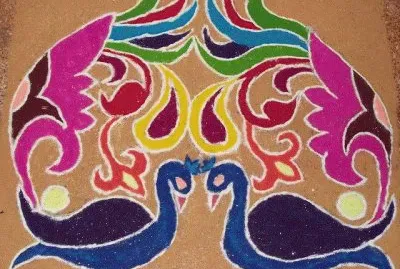 Rangoli design during Diwali festival