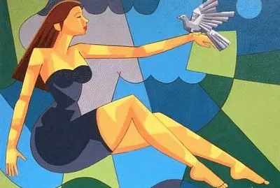 Fly my Bird  Indonesian painting