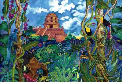 Mayan jungle scene Yucatan by Mary Ann Gough