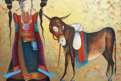 Mongolian art by Zayasaikhan Sambuu jigsaw puzzle