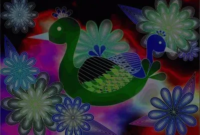 Birds composition in Gond art style  India jigsaw puzzle