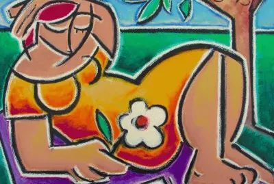 Woman with Flower jigsaw puzzle