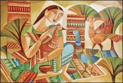 Lady with Birds