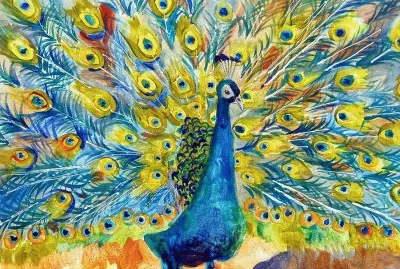 Peacock by Miriam Schulman jigsaw puzzle