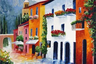 Mediterranean village jigsaw puzzle