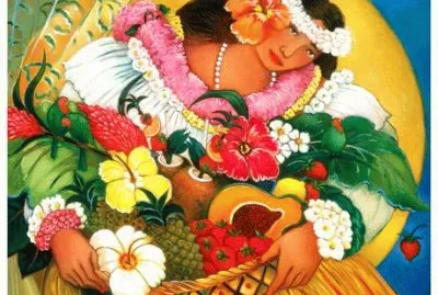 Basket with Fruit and Flowers