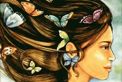 Woman with Butterflies
