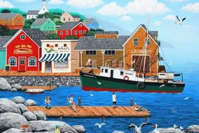 Fisherman village  Nova Scotia  Canada