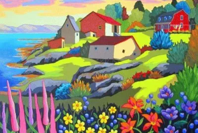 Houses near the Sea jigsaw puzzle