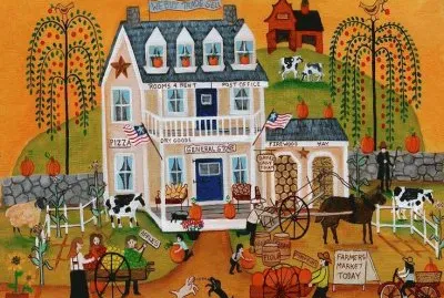 Old time Folk art by Cheryl Bartley