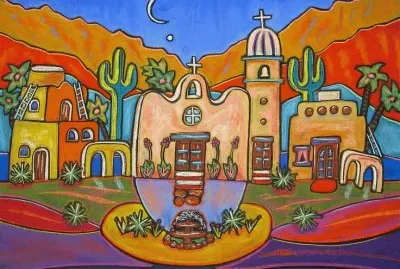 Desert village by Moonlight   Jenny Willigrod