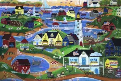 American Seaside village by Cheryl Bartley