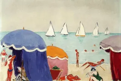 The Beach at Deauville by Kees van Dongen