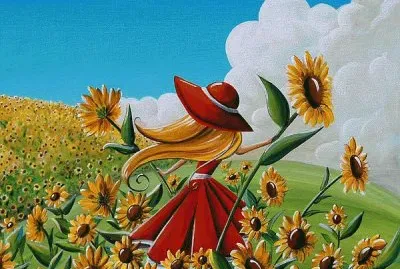 Between the Sunflowers