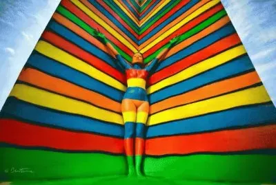 Colored jigsaw puzzle