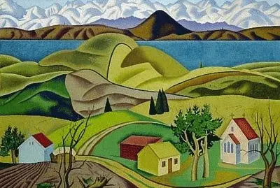 New Zealand landscape by Rita Angus