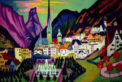 Swiss Mountain village by Ludwig Kirchner