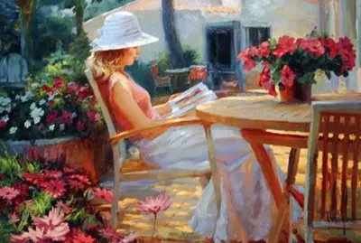 Lectura - pintura oleo