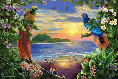 Paradise Birds by Mary Thompson jigsaw puzzle