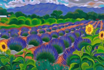 Lavender and Sunflower field