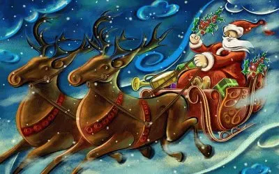 Santa Claus on Sleigh