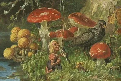 gnome with mushrooms