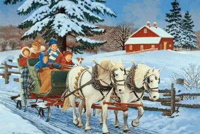 Sleigh riding by John Sloane