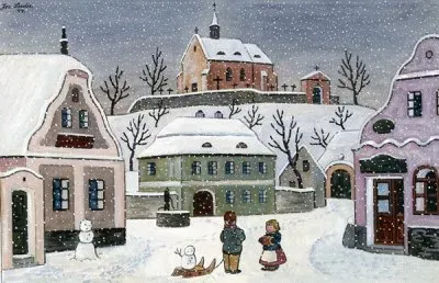 Snow in the Village by Josef Lada