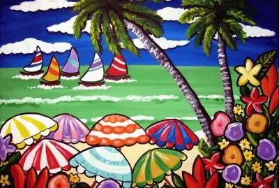 Beach Umbrellas by Renie Britenbucher
