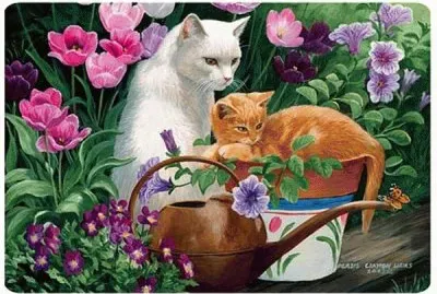 Cats in the Garden by Persis
