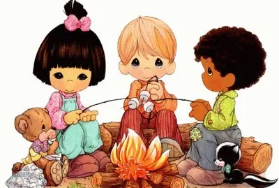 niÃ±os en una fogata