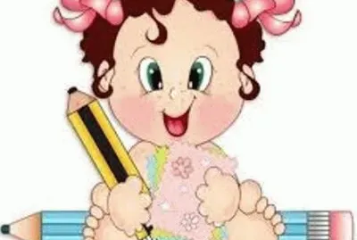 bebe con lapiz