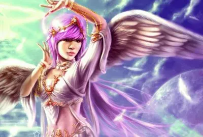 Mujer Ã¡ngel violeta