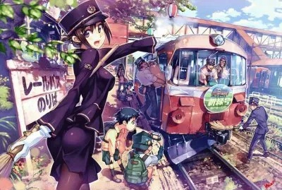 Chica animÃ© en estaciÃ³n de tren