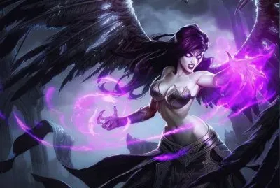 Mujer hechicera con alas