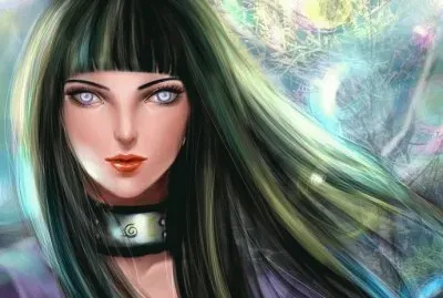 Mujer de pelo verde y ojos grises