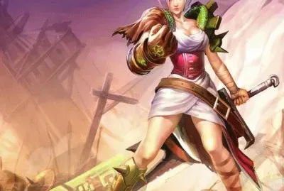 Mujer guerrera con cuchillo gigante