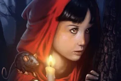 NiÃ±a de rojo en el bosque con una rata y una vela jigsaw puzzle