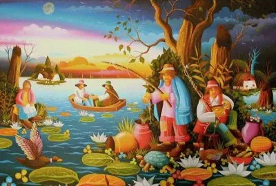 Fisherman at the Lake by Mile Davodovic