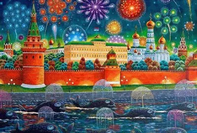 Fireworks above the Kremlin