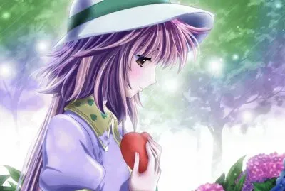 Chica animÃ© con sombrero y corazÃ³n en la mano